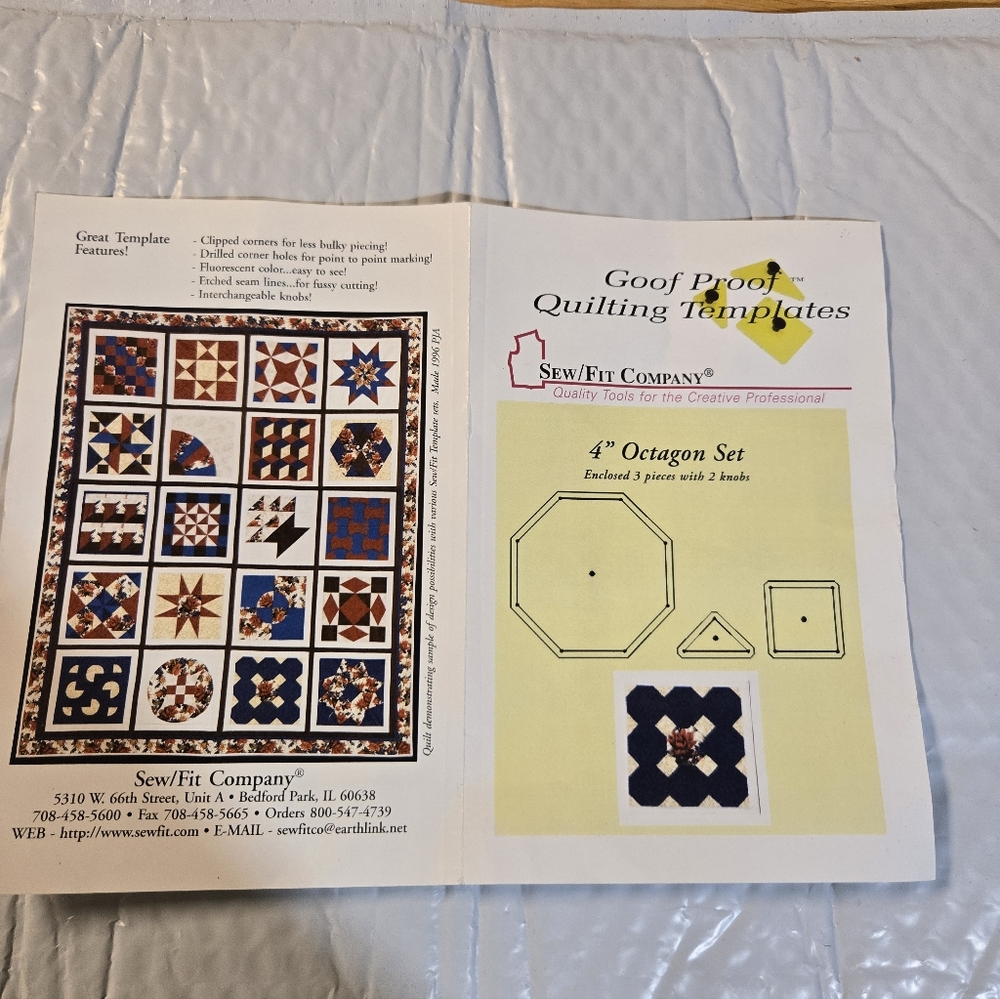 Goof Proof Quilting Templates - 4" Octagon Set -   Set 5